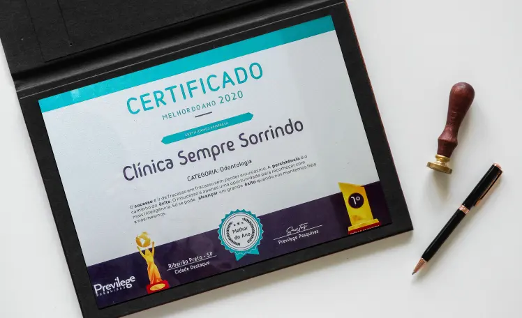 foto do certificado de ganhador do prêmio